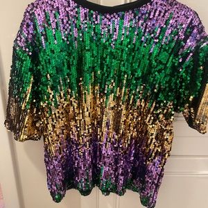 Mardi Gras sequin top size medium